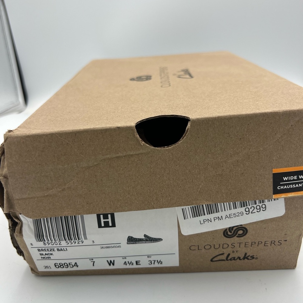 Clarks CLOUD STEPPERS Breeze Bali Women’s Size 7W EU 37.5 Black. Comfort Shoe - Picture 4 of 15